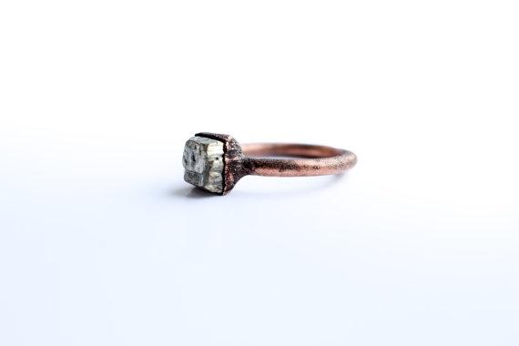 Sale Raw Pyrite Ring | Fool's Gold Jewelry | Fool's Gold Ring | Rough Pyrite Jewelry