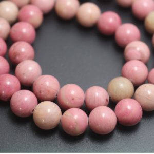 Shop Rhodonite Round Beads! Pink Rhodonite Beads,4mm/6mm/8mm/10mm/12mm Smooth and Round Stone Beads,15 inches one starand | Natural genuine round Rhodonite beads for beading and jewelry making.  #jewelry #beads #beadedjewelry #diyjewelry #jewelrymaking #beadstore #beading #affiliate #ad