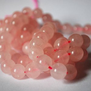 High Quality Grade A Natural Rose Quartz Semi-precious Gemstone Round Beads – 4mm, 6mm, 8mm, 10mm sizes – 15" strand | Natural genuine round Rose Quartz beads for beading and jewelry making.  #jewelry #beads #beadedjewelry #diyjewelry #jewelrymaking #beadstore #beading #affiliate #ad