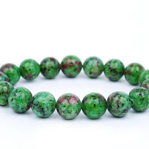 Shop Ruby Zoisite Jewelry! Anyolite Bracelet, Ruby Zoisite Bracelet 10 mm, Ruby Zoisite, Bracelets, Metaphysical Crystals, Stones, Crystals, Gifts, Gemstones, Favors | Natural genuine Ruby Zoisite jewelry. Buy crystal jewelry, handmade handcrafted artisan jewelry for women.  Unique handmade gift ideas. #jewelry #beadedjewelry #beadedjewelry #gift #shopping #handmadejewelry #fashion #style #product #jewelry #affiliate #ad