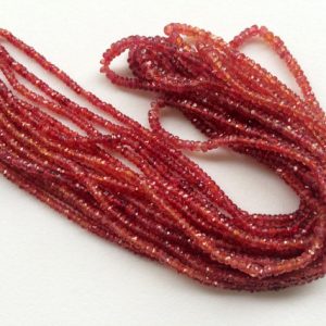 Shop Sapphire Faceted Beads! 2.5-3mm Red Sapphire Faceted Rondelle Beads, Natural Red Sapphire Beads, Red Sapphire For Jewelry (4IN To 16IN Options)-AGA34 | Natural genuine faceted Sapphire beads for beading and jewelry making.  #jewelry #beads #beadedjewelry #diyjewelry #jewelrymaking #beadstore #beading #affiliate #ad