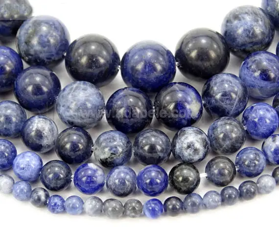 U Pick 1 Strand/15" Top Quality Natural Blue Sodalite Healing Gemstone 4mm 6mm 8mm 10mm Round Stone Bead For Necklace Earring Jewelry Making