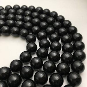 Natural Black Tourmaline Smooth Round Beads 4mm 6mm 8mm 10mm 12mm 14mm 15.5"Strd | Natural genuine round Gemstone beads for beading and jewelry making.  #jewelry #beads #beadedjewelry #diyjewelry #jewelrymaking #beadstore #beading #affiliate #ad