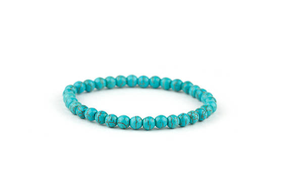Green Turquoise Bracelet/ Turquoise Bead Bracelet/ Teal Gemstone Bracelet/ Turquoise Statement Jewelry