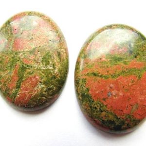 2pcs AAA Natural Unakite Oval Cabochon Flatback Gemstone Cabochons 20x15mm #GN41 | Natural genuine stones & crystals in various shapes & sizes. Buy raw cut, tumbled, or polished gemstones for making jewelry or crystal healing energy vibration raising reiki stones. #crystals #gemstones #crystalhealing #crystalsandgemstones #energyhealing #affiliate #ad