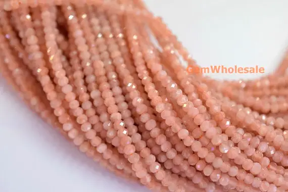 15" Sunstone 2x3mm Rondelle Faceted Beads,high Quality, Semi-precious Stone, Sunstone Roundel Faceted, Shining Quality, Gemstone Wholesaler