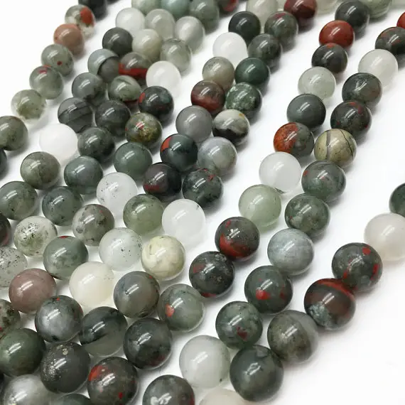8mm 10 Mm Bloodstone Beads , Gemstone Beads , Stone Beads , Gemstone Jewelry , Beads , Findings , Supplies
