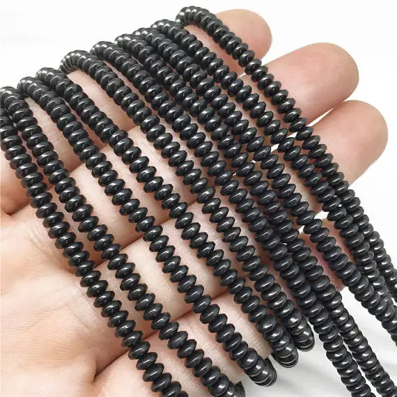 4x2mm Black Hematite Beads, Hematite Rondelle Beads, Hematite Jewelry