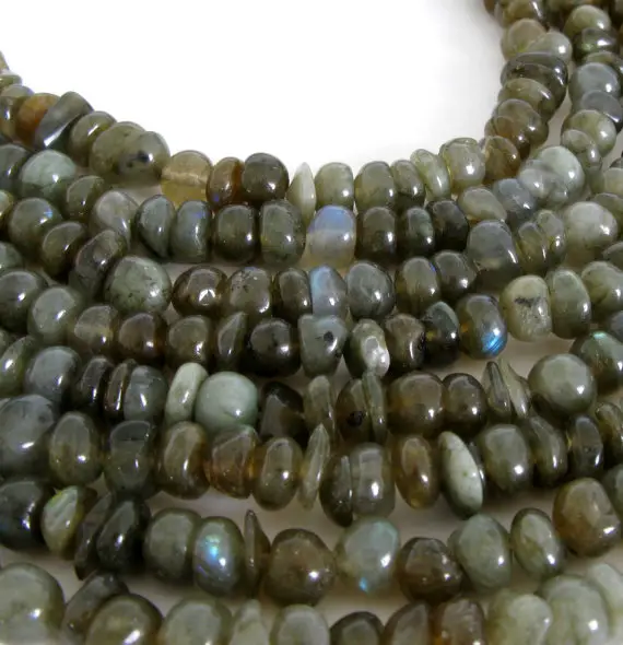 8mm Labradorite Rondelle Beads, Genuine Labradorite, Full Strand Labradorite, 15 Inch Strand, Smooth Rondelle Labradorite, Lab201