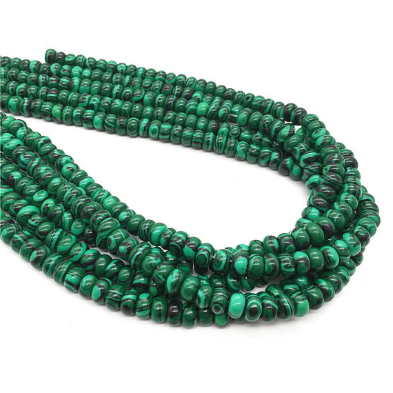8x5mm Malachite Rondelle Beads ,green Beads 15.5 Inch Strand,approx 78beads