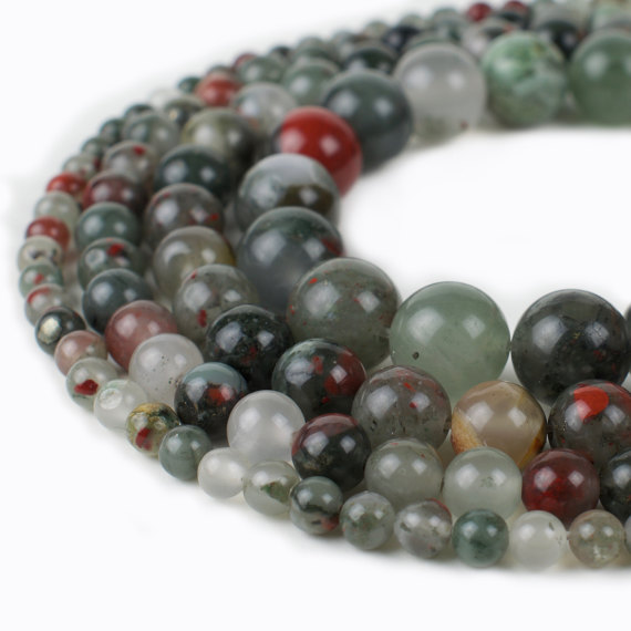 Natural African Bloodstone Beads 4mm 6mm 8mm 10mm 12mm Loose Gemstone Round 15.5" Full Strand Wholesale