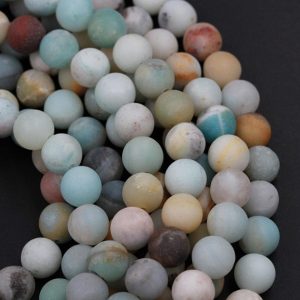 Matte Amazonite Round Beads 4mm 6mm 8mm 10mm A Grade Natural Multi Color Multicolor Blue Green Yellow Brown 15.5" Strand | Natural genuine round Amazonite beads for beading and jewelry making.  #jewelry #beads #beadedjewelry #diyjewelry #jewelrymaking #beadstore #beading #affiliate #ad