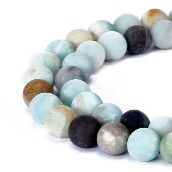 Multi-color Amazonite Matte Round Beads 4mm 6mm 8mm 10mm 12mm-16mm 15.5" Strand