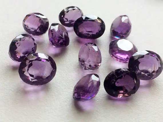 10x12mm-12x16mm Amethyst Oval Cut Stone, Faceted Gems Purple Amethyst, 4 Pieces Purple Amethyst For Jewelry - Pgp1006