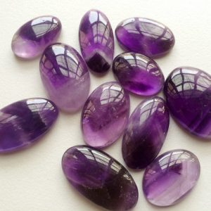 Shop Amethyst Cabochons! 25-34mm Amethyst Oval Plain Cabochons, Rare Oval Plain Amethyst, Flat Back Amethyst For Jewelry, 4 Pieces Loose Amethyst Cabochons – GODP727 | Natural genuine stones & crystals in various shapes & sizes. Buy raw cut, tumbled, or polished gemstones for making jewelry or crystal healing energy vibration raising reiki stones. #crystals #gemstones #crystalhealing #crystalsandgemstones #energyhealing #affiliate #ad
