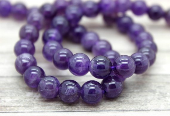 Amethyst Beads, Aaa Purple Natural Amethyst Smooth Round Sphere Loose Gemstone Beads (4mm 6mm 8mm 10mm 12mm) - Pg16