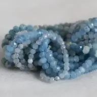 Aquamarine Natural Blue Aquamarine Rondelle Faceted Rondelle Spacer Gemstone Beads 13 4mm Aquamarine Beads