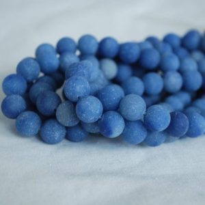 Shop Aventurine Round Beads! High Quality Grade A Natural Blue Aventurine – MATTE – Semi-precious Gemstone Round Beads – 4mm, 6mm, 8mm, 10mm sizes – Approx 15.5" strand | Natural genuine round Aventurine beads for beading and jewelry making.  #jewelry #beads #beadedjewelry #diyjewelry #jewelrymaking #beadstore #beading #affiliate #ad
