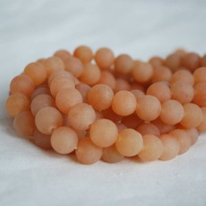 High Quality Grade A Natural Orange Aventurine – MATTE – Semi-precious Gemstone Round Beads – 4mm, 6mm, 8mm, 10mm sizes – 15" strand | Natural genuine beads Gemstone beads for beading and jewelry making.  #jewelry #beads #beadedjewelry #diyjewelry #jewelrymaking #beadstore #beading #affiliate #ad