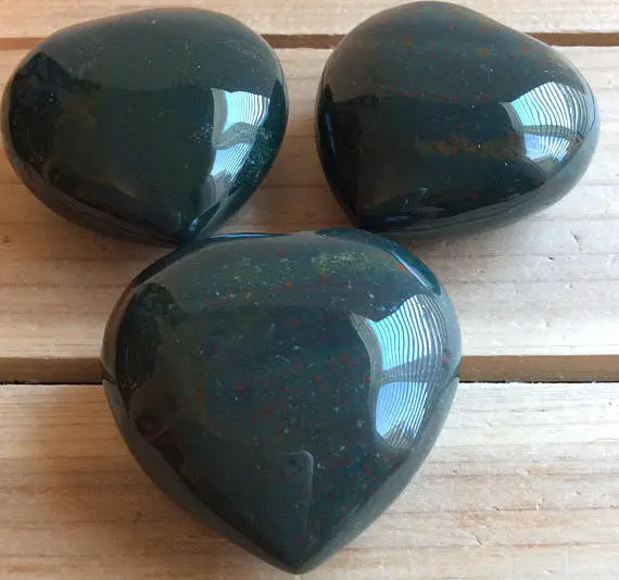 Bloodstone Gemstone Heart 45 Mm, Gives Courage, Calms The Mind, Powerful Healing, Healing Stone, Spiritual Stone, Gemstone