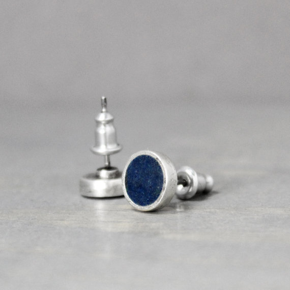 Blue Azurite Earrings - Third Eye Chakra Earrings - Gemstone Earrings