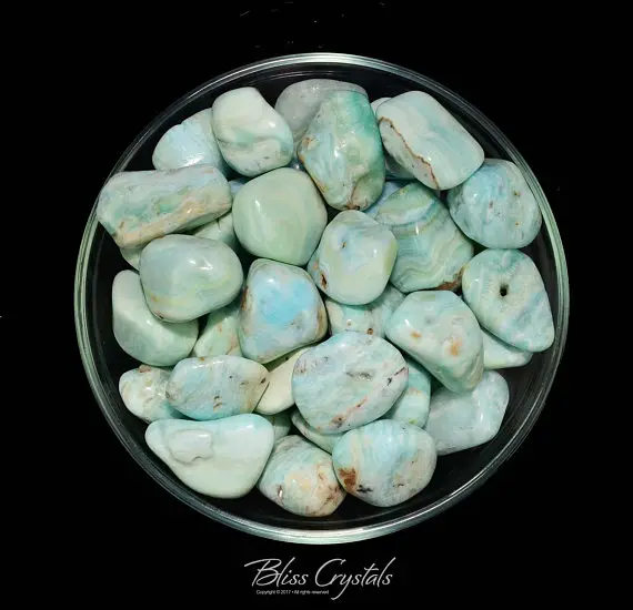 Teal Blue Calcite Tumbled Stone Healing Crystal & Stone For Study, Meditation #tc01