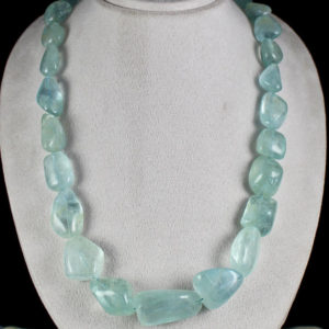Shop Aquamarine Chip & Nugget Beads! Excellent 1471 Carats Natural BLUE AQUAMARINE Tumble Nuggets Beads NECKLACE | Natural genuine chip Aquamarine beads for beading and jewelry making.  #jewelry #beads #beadedjewelry #diyjewelry #jewelrymaking #beadstore #beading #affiliate #ad