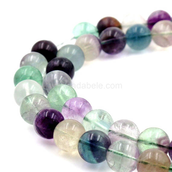 U Pick 1 Strand/15" Top Quality Natural Fluorite Crystal Healing Gemstone 6mm 8mm 10mm Round Stone Beads For Earrings Charm Jewelry Making