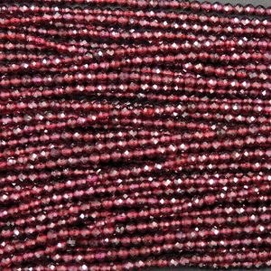 Shop Garnet Beads! Micro Faceted Tiny Natural Red Garnet Round Beads 2mm 3mm Faceted Round Beads Diamond Cut Gemstone 15.5" Strand | Natural genuine beads Garnet beads for beading and jewelry making.  #jewelry #beads #beadedjewelry #diyjewelry #jewelrymaking #beadstore #beading #affiliate #ad