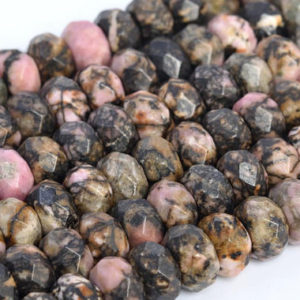 Genuine Natural Rhodonite Loose Beads Faceted Rondelle Shape 6x4mm 8x5mm | Natural genuine rondelle Rhodonite beads for beading and jewelry making.  #jewelry #beads #beadedjewelry #diyjewelry #jewelrymaking #beadstore #beading #affiliate #ad