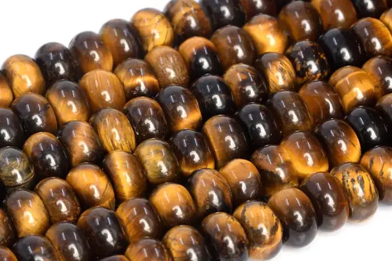 Genuine Natural Yellow Tiger Eye Loose Beads Grade A Rondelle Shape 8x5mm