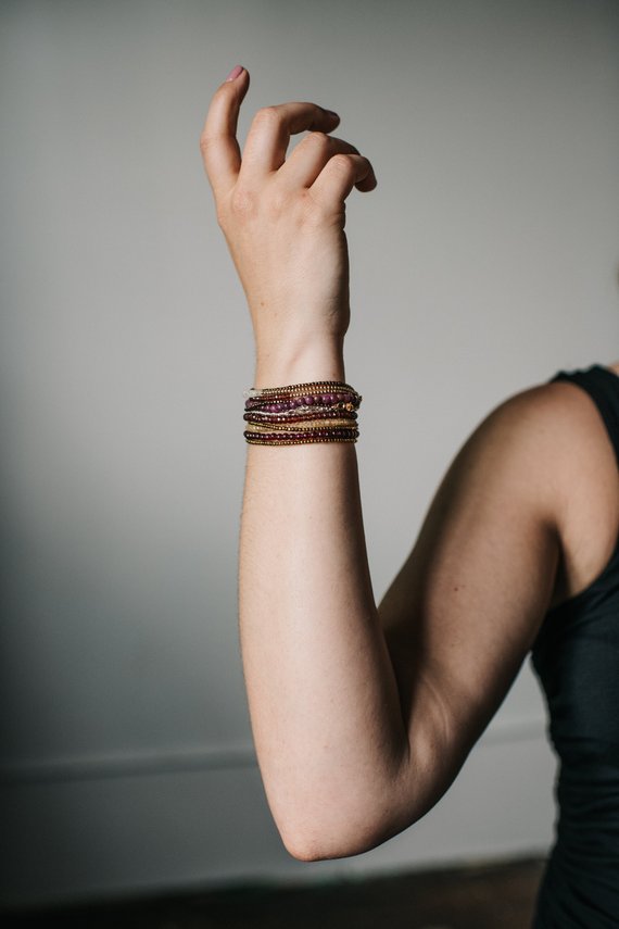 Tiny Beaded Bracelet | Copper Hematite Cube Bracelet For Women, Men | 5 6 7 8 9 Inch Custom Size | Minimalist Gemstone Jewelry