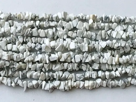 6-9mm Howlite Beads, Natural Howlite Gemstone, Howlite Chip Beads, Raw Howlite For Necklace, 32 Inch (1strand To 5strand Options) - Rama197