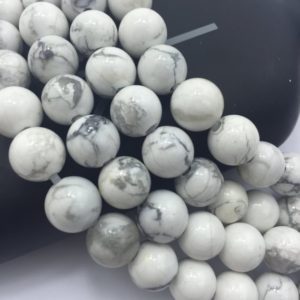 2.0mm Hole Howlite Smooth Round Beads 6mm 8mm 10mm 15.5" Strand | Natural genuine round Howlite beads for beading and jewelry making.  #jewelry #beads #beadedjewelry #diyjewelry #jewelrymaking #beadstore #beading #affiliate #ad