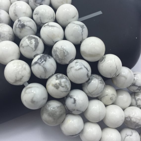 2.0mm Hole Howlite Smooth Round Beads 6mm 8mm 10mm 15.5" Strand