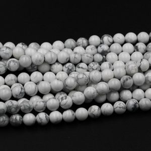 Natural Howlite Smooth Round Beads 4mm 6mm 8mm 10mm 12mm Round Beads Superior A Grade Wholesale Bulk Discount 15.5" Strand | Natural genuine beads Gemstone beads for beading and jewelry making.  #jewelry #beads #beadedjewelry #diyjewelry #jewelrymaking #beadstore #beading #affiliate #ad