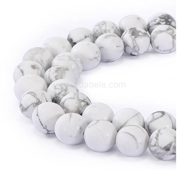 U Pick 1 Strand/15" Top Quality Natural White Howlite Healing Gemstone 4mm 6mm 8mm 10mm Round Gems Stone Beads For Necklace Jewelry Making