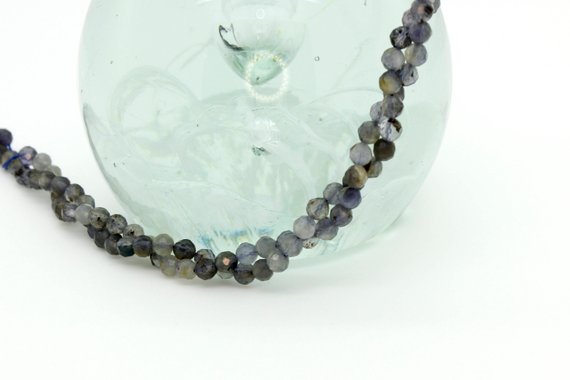 Natural Iolite Beads, Aaa Small Iolite Faceted Round Sphere Ball Loose Gemstone Bead Beads 2mm 3mm 4mm - Rdf17