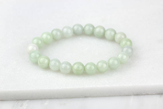 Jade Bracelet, Jade Yoga Bracelet, White Jade Bracelet, Everyday Bracelet, White Boho Bracelet, Nephrite Jade