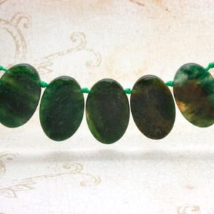Shop Jade Bead Shapes! Jade Natural Flat Oval Smooth Gemstone Beads Loose Bead 22mm x 36mm – PGS79 | Natural genuine other-shape Jade beads for beading and jewelry making.  #jewelry #beads #beadedjewelry #diyjewelry #jewelrymaking #beadstore #beading #affiliate #ad