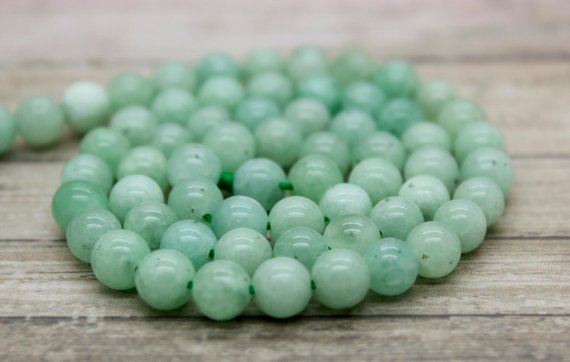 Natural Burma Jade, Burma Jade Polished Smooth Round Bead Natural Loose Gemstone Beads -pg30