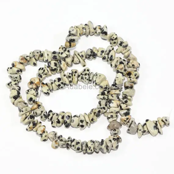 1 Strand/33" Top Quality Natural Dalmatian Jasper Healing Gemstone Free Form 5-8mm Stone Chip Beads For Earrings Bracelet Jewelry Making