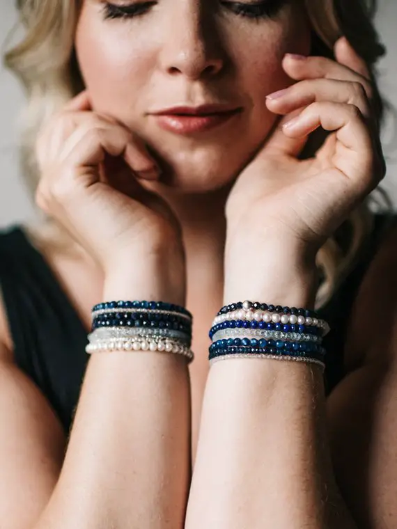 Blue Kyanite Bracelet | Natural Gemstone Bracelet | Gold Or Silver Genuine Kyanite Jewelry | Men’s, Women’s Custom Size 6" 7" 8" 9" Bracelet