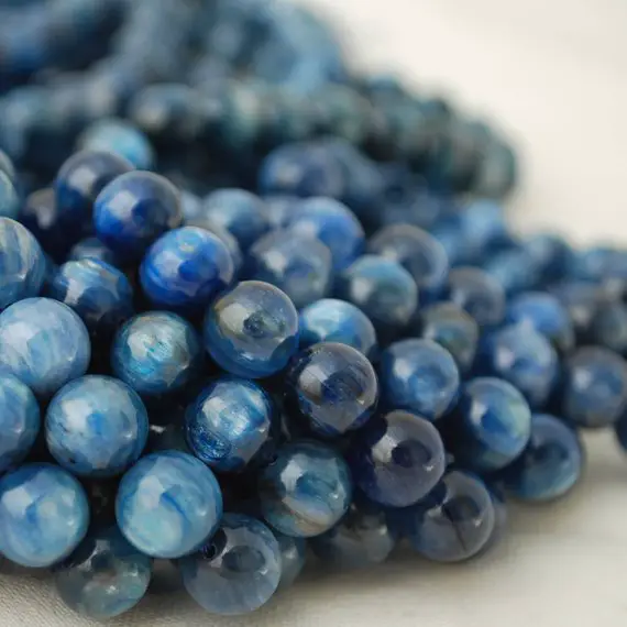 Kyanite Round Beads - 4mm, 6mm, 8mm, 10mm Sizes - 15" Strand - Natural Semi-precious Gemstone