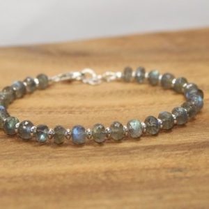 Shop Labradorite Bracelets! Labradorite Bracelet, Labradorite Jewelry, Sterling Silver or Gold Filled Beads, Layering, Gemstone Jewelry | Natural genuine Labradorite bracelets. Buy crystal jewelry, handmade handcrafted artisan jewelry for women.  Unique handmade gift ideas. #jewelry #beadedbracelets #beadedjewelry #gift #shopping #handmadejewelry #fashion #style #product #bracelets #affiliate #ad