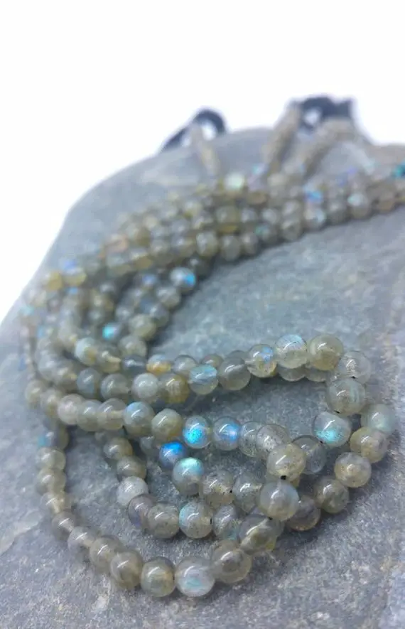 Labradorite Handmade Round Beads 4.3-4.5mm  /top Quality Flashy Labradorite / Blue Orange Green Labradorite  Aaa Labradorite Gemstone Beads