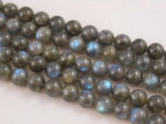 Natural Labradorite Smooth Round Beads 4mm 6mm 8mm 10mm 12mm 15.5" Strand