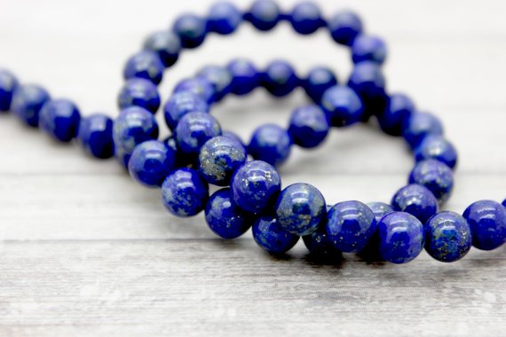 Natural Lapis Gemstone Beads, Lazuli Lapis Smooth Polished Round Beads Loose Gemstone Bead (3mm 4mm 5mm 6mm 8mm 10mm 12mm 14mm 16mm) - Pg05