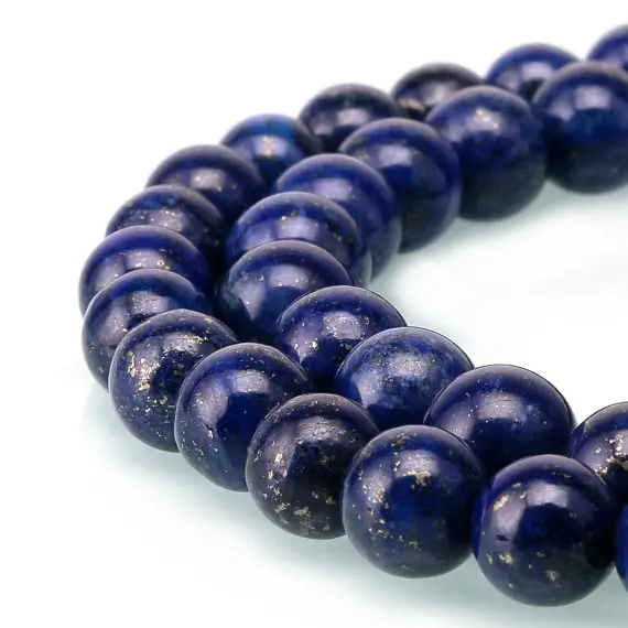 Lapis Lazuli Smooth Round Beads 6mm 8mm 10mm 12mm 15.5" Strand