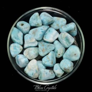 Shop Larimar Stones & Crystals! 1 LARIMAR Tumbled Stone Aqua Blue Crystal Grade AA aka Dolphin Stone Blue Pectolite Larimar Tumbled Stone #LT23 | Natural genuine stones & crystals in various shapes & sizes. Buy raw cut, tumbled, or polished gemstones for making jewelry or crystal healing energy vibration raising reiki stones. #crystals #gemstones #crystalhealing #crystalsandgemstones #energyhealing #affiliate #ad